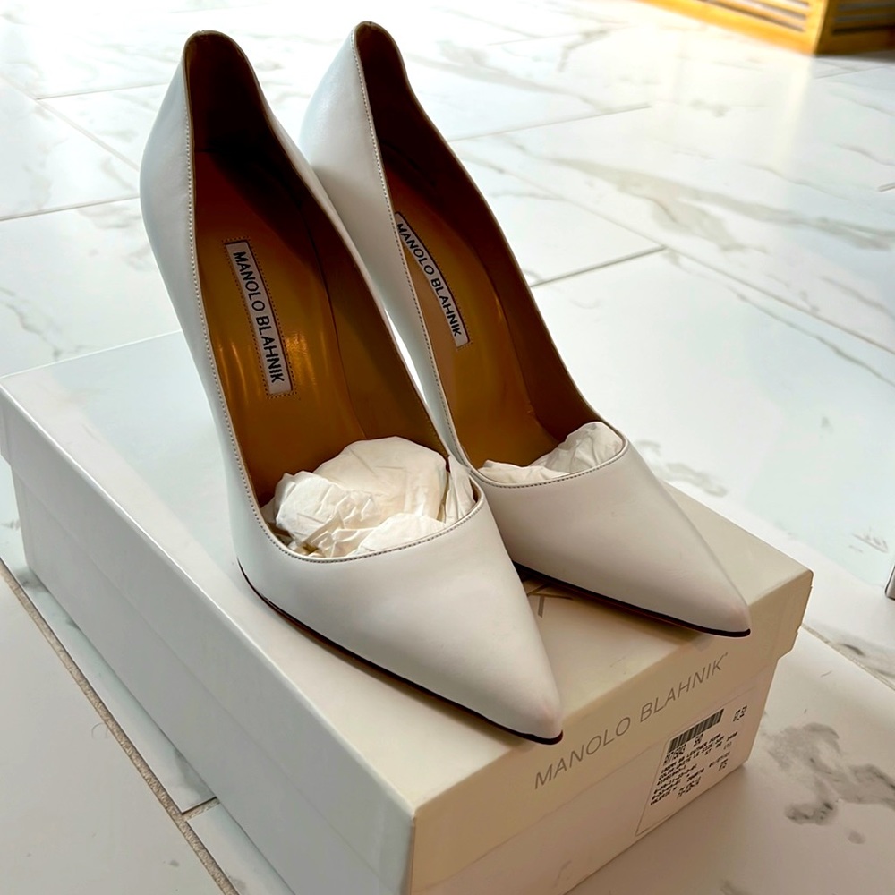 Manolo Blahnik White heels